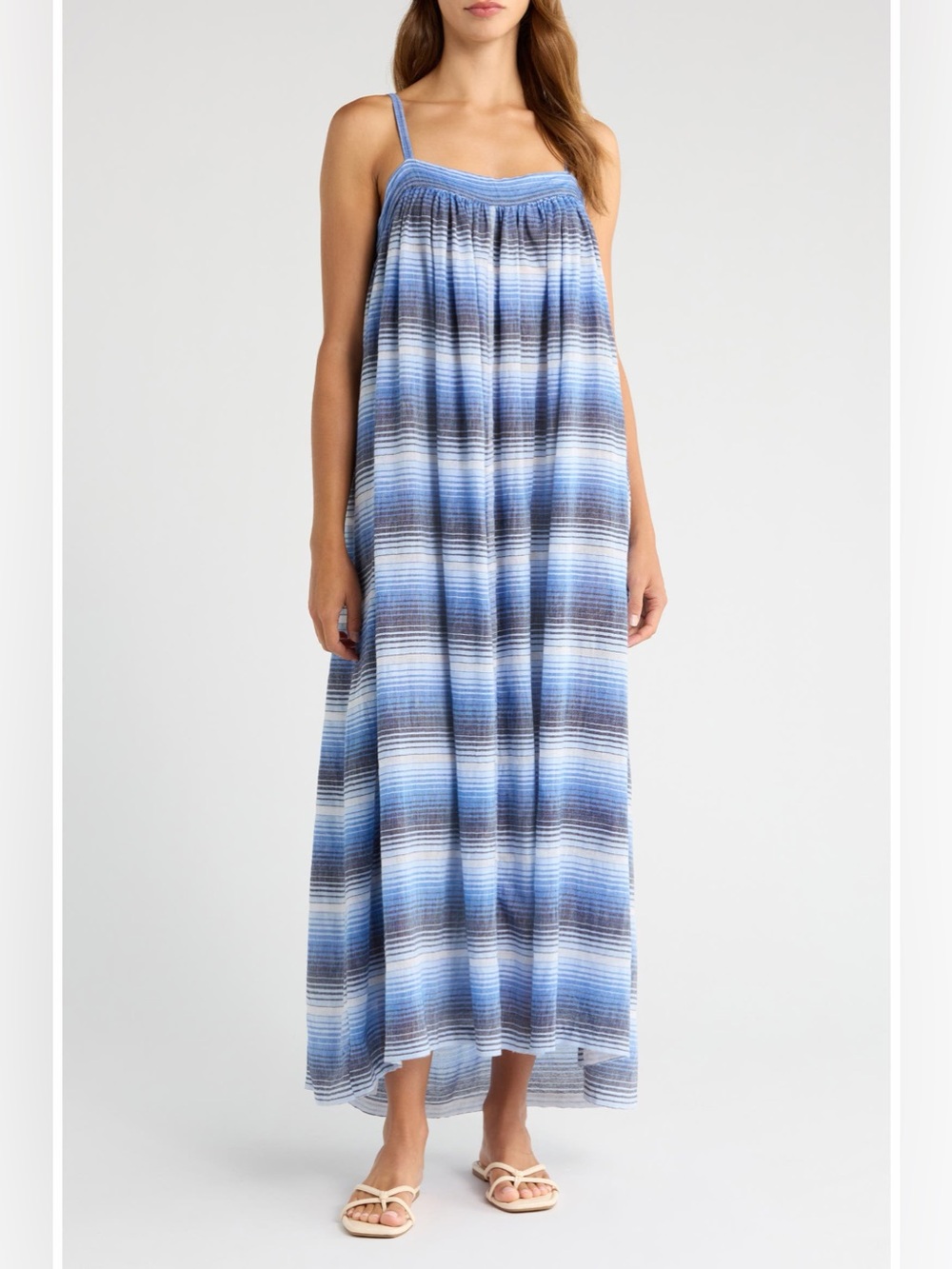 Lemlem Eda Stripe Cotton Cover-Up Sundress Blue Size S NWOT